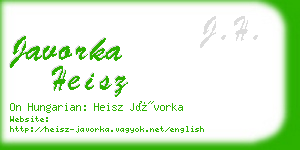 javorka heisz business card